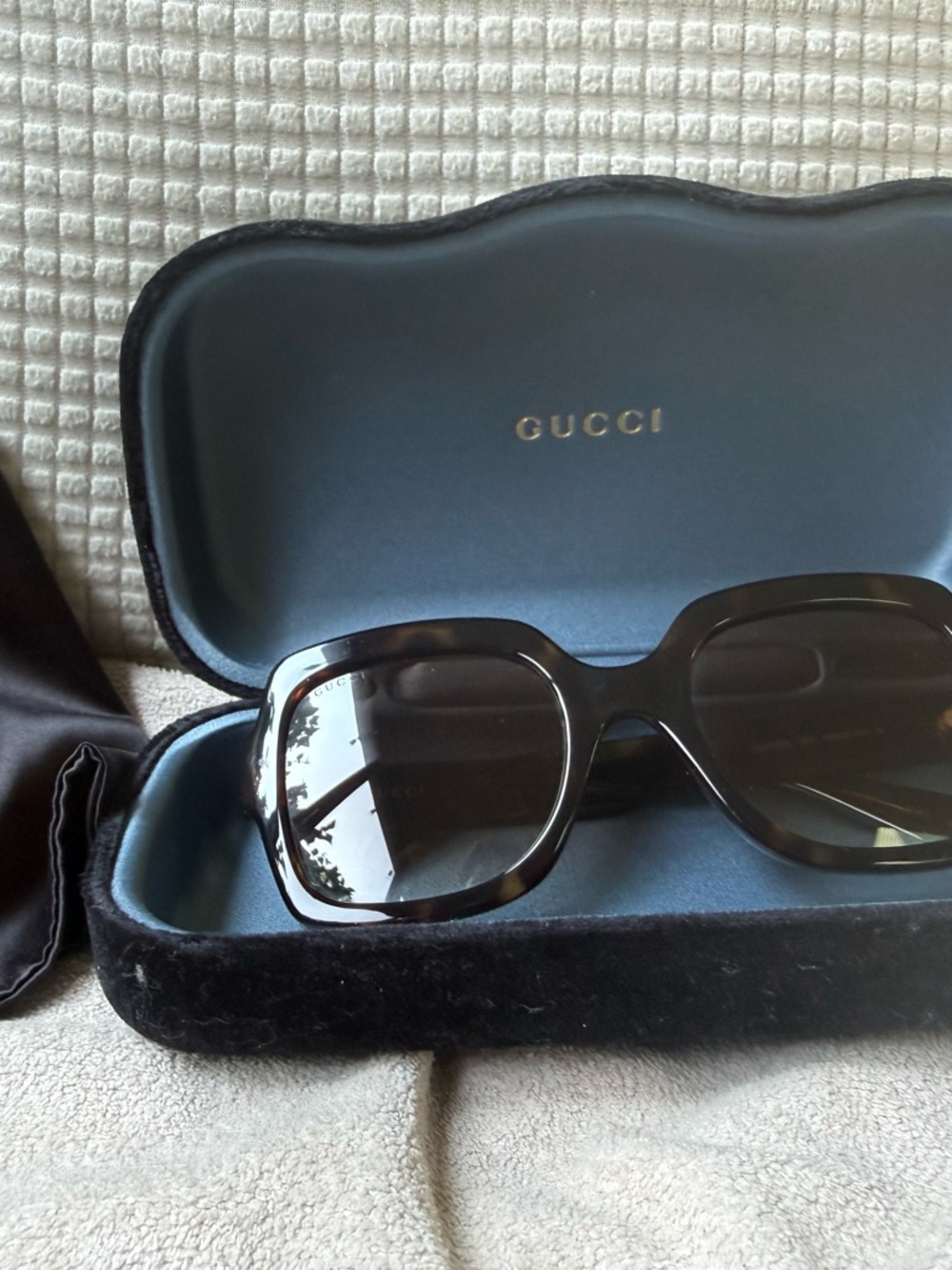 Gucci Women's Black Square Oversized Sunglasses